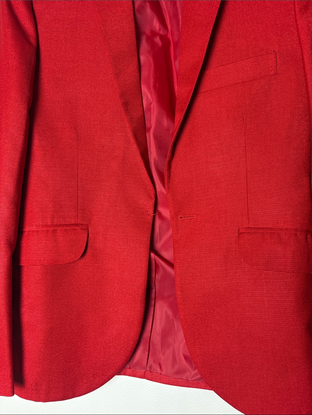 Kids Red Blazer - Tailored Single-Breasted Jacket - Picture 2 of 10